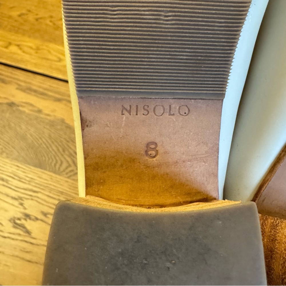 Nisolo Cream‎ Bone Leather All Day Mules Women’s Size 8 Modern Western Timeless - Picture 9 of 10